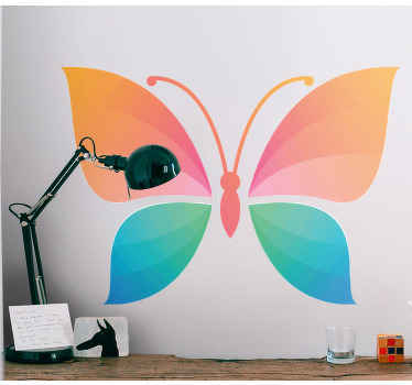 Kromatik renkli kelebek duvar sticker - TenStickers