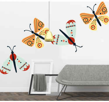 Aufkleber für die Wand Handgezeichnete Schmetterlinge - TenStickers