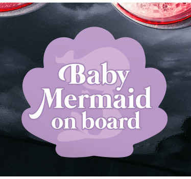 Pegatina bebé a bordo Linda bebé sirena a bordo monocolor - TenVinilo