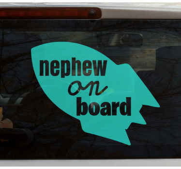 Nephew on spaceship baby on board sticker - TenStickers