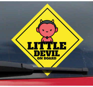 LITTLE DEVIL  ON BOARD DOG CAR SIGN ******FREE UK POSTAGE******* 