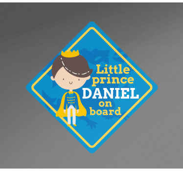 Baby on Board Aufkleber Kleiner prinz an bord blaues Design - TenStickers
