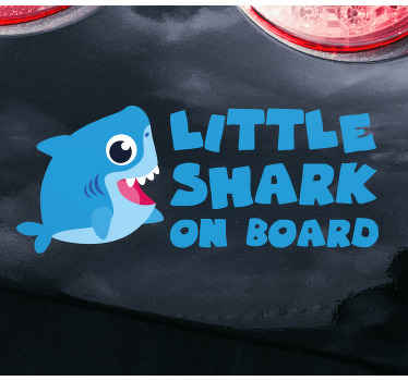 Little shark on board baby on board sticker - TenStickers