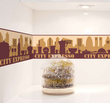 Bordüre selbstklebend City Espresso - TenStickers