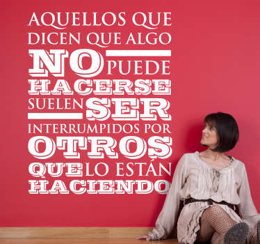 Vinilo decorativo frase Joel Baker - TenVinilo