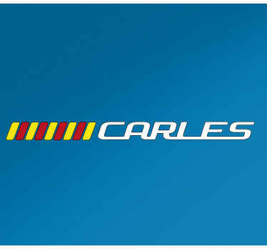 Pegatina moto Bandera catalana y nombre personalizado - TenVinilo