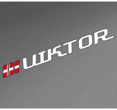 Dansk flag og brugerdefineret motorcykel navn klistermærke - TenStickers