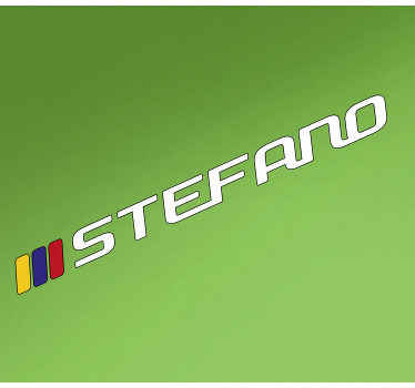 Pegatina para moto Bandera colombiana y nombre personalizado - TenVinilo