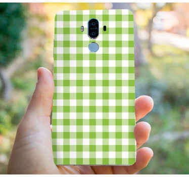 Sticker huawei Diseño de cuadros verdes a cuadros - TenVinilo