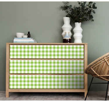 녹색 체크 격자 무늬 디자인 가구 데칼 - TenStickers