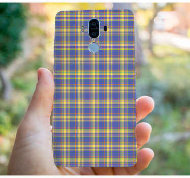 Huawei vinyl dekal med blå rutmönster - Tenstickers