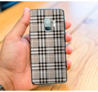 Perinteinen skottisharmaa tartaanikuvio Tarra samsungille - Tenstickers