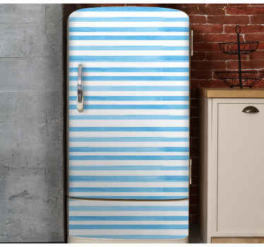 White and blue textured check fridge sticker - TenStickers