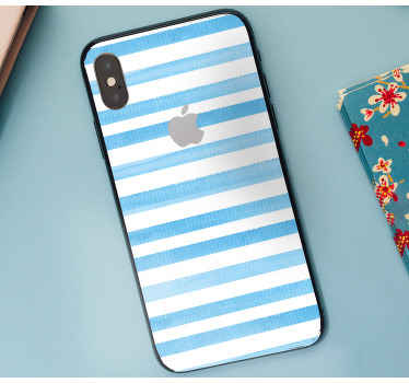 Autocollant iPhone motif lignes bleues - TenStickers