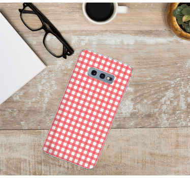 Rød rutet dekorasjon sticker samsung - Tenstickers