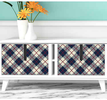 Vinilo para mueble Patrón clásico de cuadros escoceses - TenVinilo