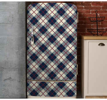 Classic scotland check pattern fridge decal - TenStickers