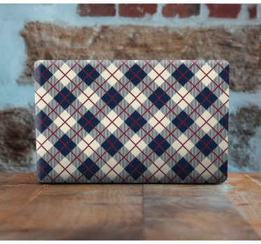 κλασικό δέρμα δέρματος φορητού υπολογιστή με μοτίβο ελέγχου της Σ - TenStickers