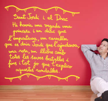 Vinilo decorativo cuento Sant Jordi - TenVinilo