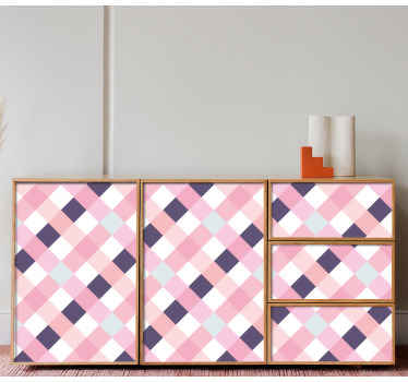 Kockás szövetbútor matrica felülnézete - TenStickers