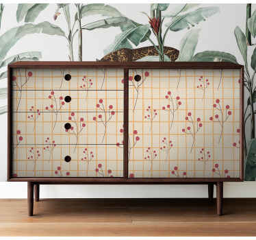 Autocolantes para móveis Padrão verificado com bagas - TenStickers