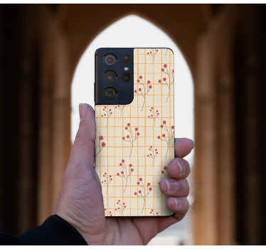 Rutat mönster med bär samsung dekal - Tenstickers