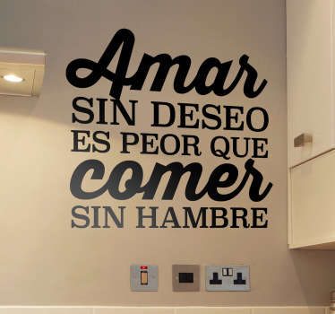 Vinilo decorativo comer sin hambre - TenVinilo