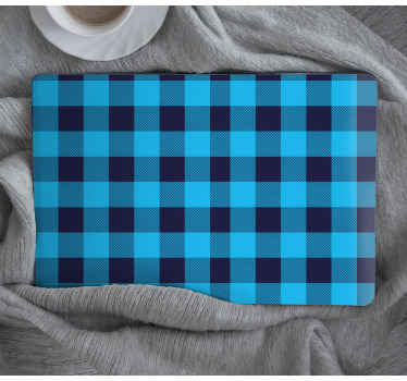 Vinilo para portátiles Patrón de cuadros de tartán azul - TenVinilo