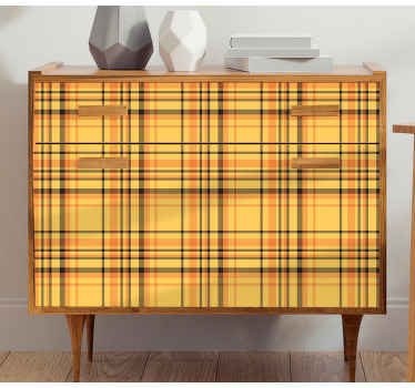 Adhésif meuble motif carreaux jaunes - TenStickers
