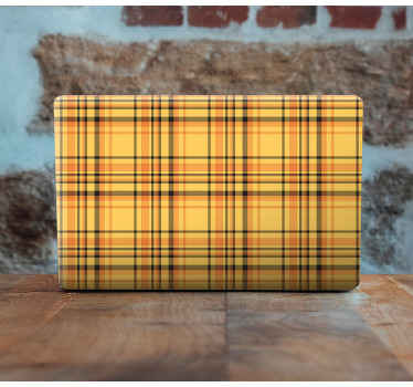 Vinilo para portátiles Cheque amarillo de patrones sin fisuras - TenVinilo