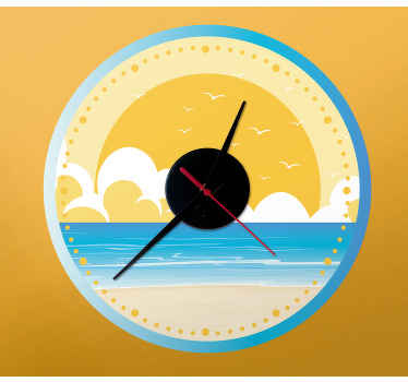 Orologio adesivo scena tramonto sulla spiaggia - TenStickers