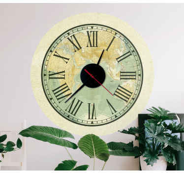 Autocolantes relógios Estilo antigo com o mundo - TenStickers