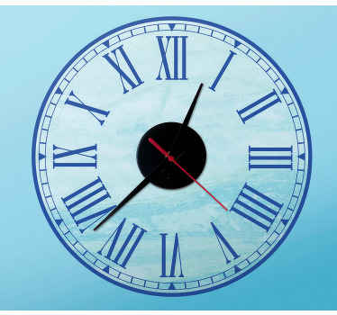 令人惊叹的蓝色罗马数字时钟贴纸 - TenStickers