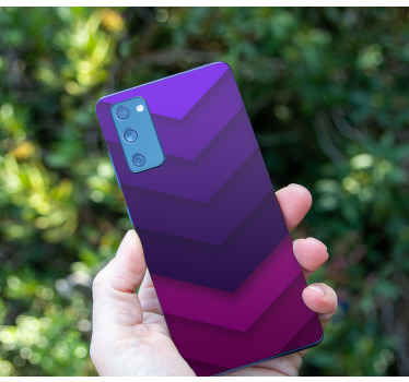 紫からピンクのグラデーションラインサムスンステッカー - TENSTICKERS