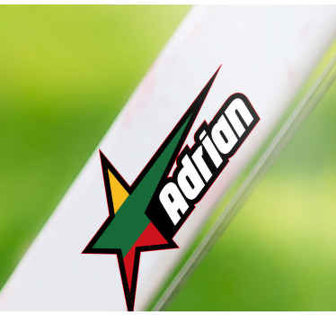 Lietuvos vėliava ir individualaus pavadinimo dviratuko lipdukas - „Tenstickers“