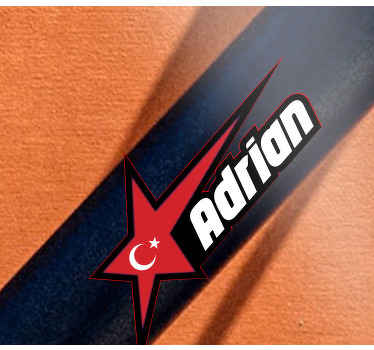 Türkiye bayrağı ve özel isim bisiklet çıkartması - TenStickers