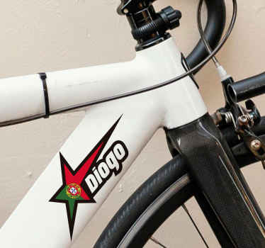 Autocolantes vinil para bicicletas Bandeira de portugal e nome pe - TenStickers