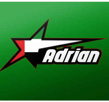 United Arab Emirates flag and custom name decal - TenStickers