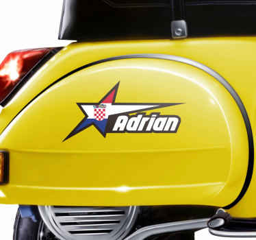Hrvatska zastava i prilagođeni naziv naljepnica motocikla - TenStickers