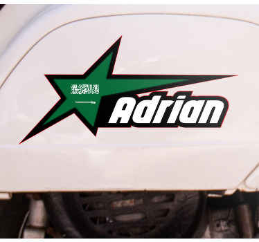 Saudi Arabia flag and custom name decal - TenStickers