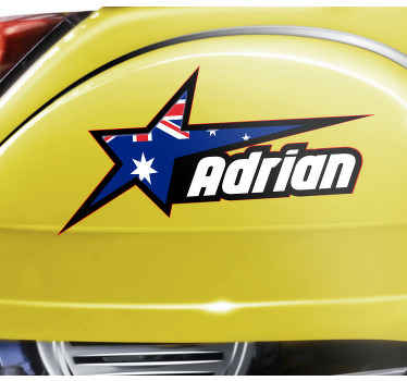 Australia flag and custom name motorbike sticker - TenStickers