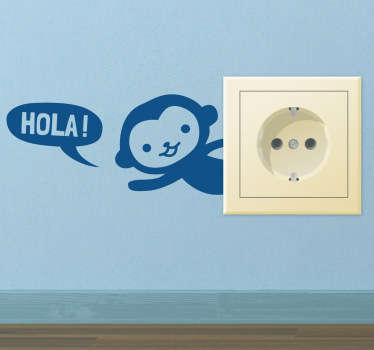 Pegatina para interruptor mono hola - TenVinilo