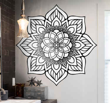 Svart mandala vägg klistermärke - Tenstickers