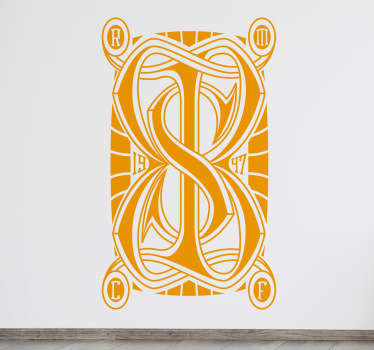 Adhesivo con el logotipo conmemorativo del equipo de Concha Espina con diseño retro.