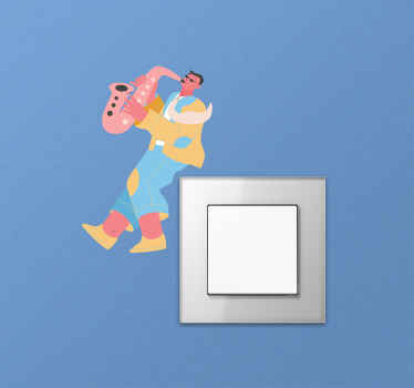 αυτοκόλλητο με πολύχρωμο σαξοφωνιστή - TenStickers