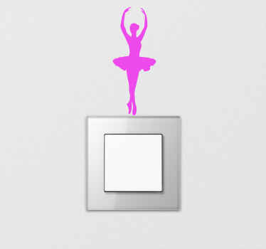 Ballet Dancer Silhouette light switch sticker - TenStickers