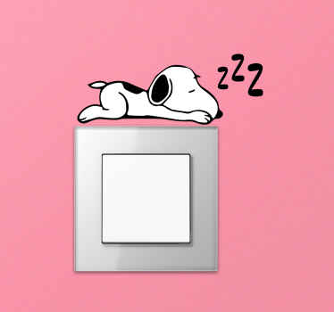 Vinilo para interruptores Snoopy durmiendo - TenVinilo