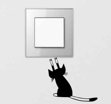 Naklejka na kontakt zabawne drapanie kota - TenStickers