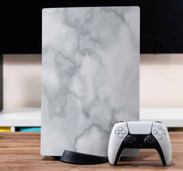 Nalepka tekstura belega marmorja ps5 - TenStickers