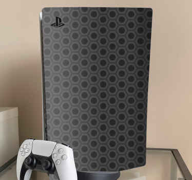 Dark grey carbon fiber texture PS5 sticker - TenStickers